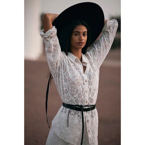 Anthropologie Pilcro Lace Blouse XXS NEW - Picture 1 of 10